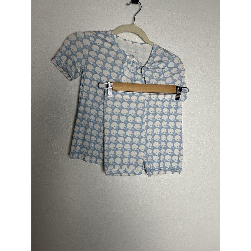 Sweet Honey Blue And White Football Pajamas Shorts Set Size 6